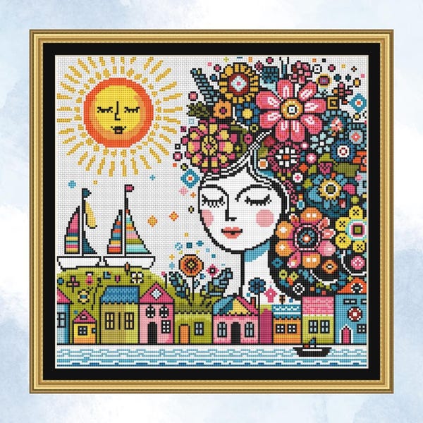 The beauty of nature, cross stitch pattern, Nature, modern cross stitch, PDF, instant download, FLR44