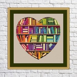 Love books, library, Dream, Hope, Love, Think, Proverb & citation, modern cross stitch, PDF, instant download, BOOKS01