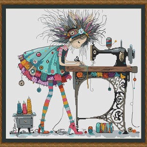 Nyckfullt broderi, korsstygnsmönster, udda kollektion, juldekorationer, högtider, PDF, omedelbar nedladdning, Quirky03