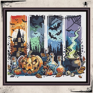 Halloween Kreuzstichmuster, Kreuzstichmuster, PDF, Sofort-Download, HAL33