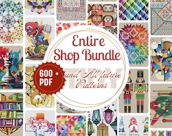 600+ Cross Stitch Patterns, Entire Shop Bundle (PDF)