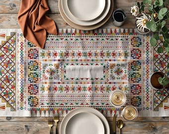 Big size Table runner, cross stitch pattern, Patchwork, Geometric, Sampler, modern cross stitch, PDF, instant download, PATCH90