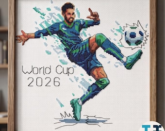World cup 2026, Cross Stitch Pattern, Neymar Jr. , Jobs-Hobbies-Sports, PDF, instant download, WORLDCUP02-2