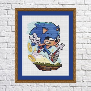 Sonic, jeux, grille de broderie Heroes, point de croix moderne, PDF, téléchargement immédiat, DIS12