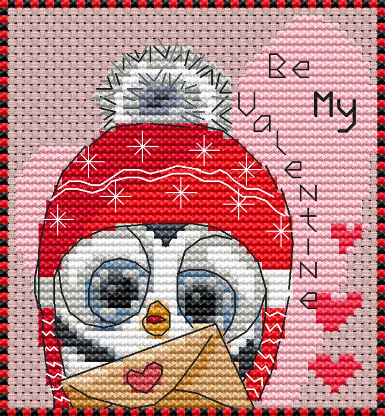 Valentine Cross Stitch Pattern, Love, Modern Cross Stitch, PDF, Instant