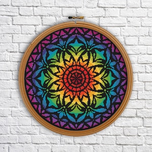 Mandala Kreuzstich Stickmuster, Kreuzstichmuster PDF, Sofort-Download, MDL30