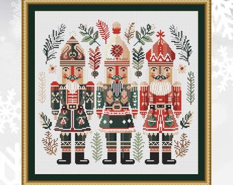 Christmas Nutcrackers Cross Stitch Pattern, Tale Soldier Christmas Decoration, Holidays, PDF, instant download, CRM-SET3