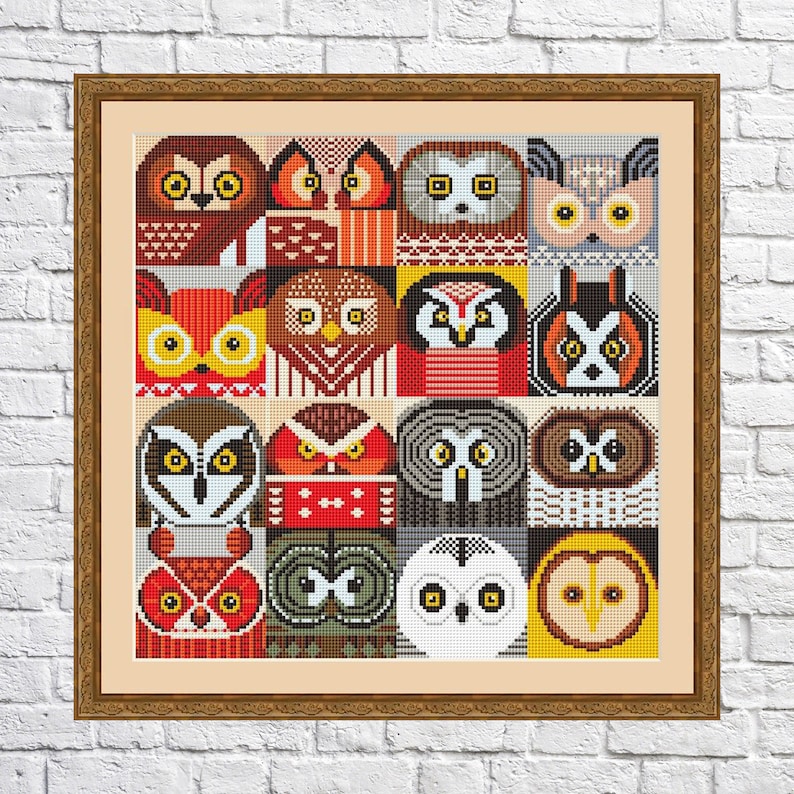 Owl Faces from Tidy Patterns 