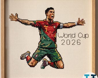World cup 2026, Cross Stitch Pattern, That is Cristiano Ronaldo , Jobs-Hobbies-Sports, PDF, instant download, WORLDCUP02-3
