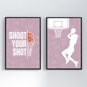 Girls Basketball Art -Basketball-Girl Player -Girls Room - Tween Wall Art-Basketball Wall Art-Like A Girl-Printable Wall Art-Pink-White-JPG