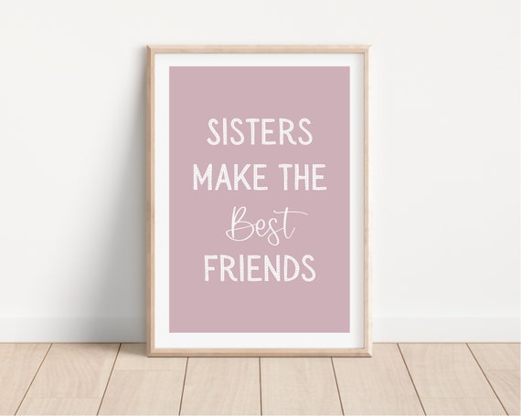 Sister Wall Art, Sisters Make The Best Friends Print, Twin Girls Wall Art, Polka Dot Art, Girls Room Wall Art, Nursery Wall Art
