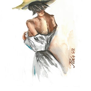 Girl watercolour wall decor