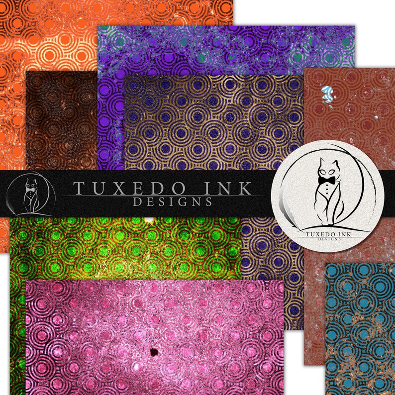 Halloween Grunge Distressed Discs Digital Paper Backgrounds - Etsy