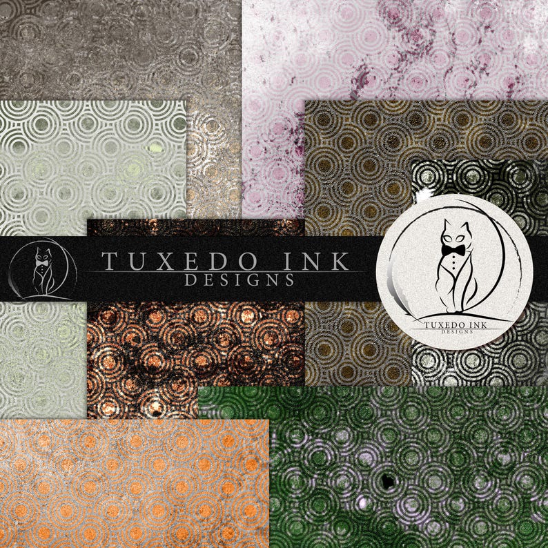 Halloween Grunge Distressed Discs Digital Paper Backgrounds - Etsy