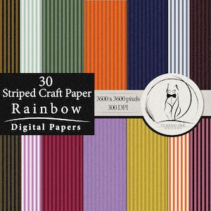Seamless Rainbow Striped Craft Paper Digital Paper