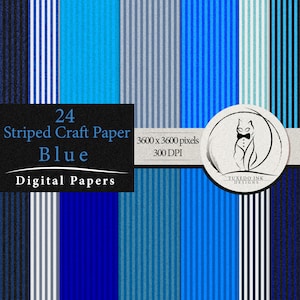 Seamless Blue Striped Craft Paper Digital Paper