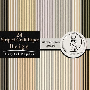 Seamless Beige Striped Craft Paper Digital Paper