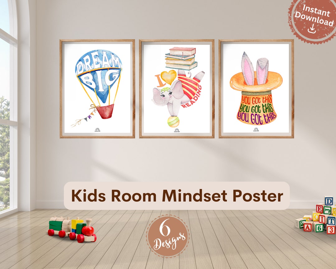 Learning Print Set, Kids Room Art, Kids Room Decor, Positive Art ...