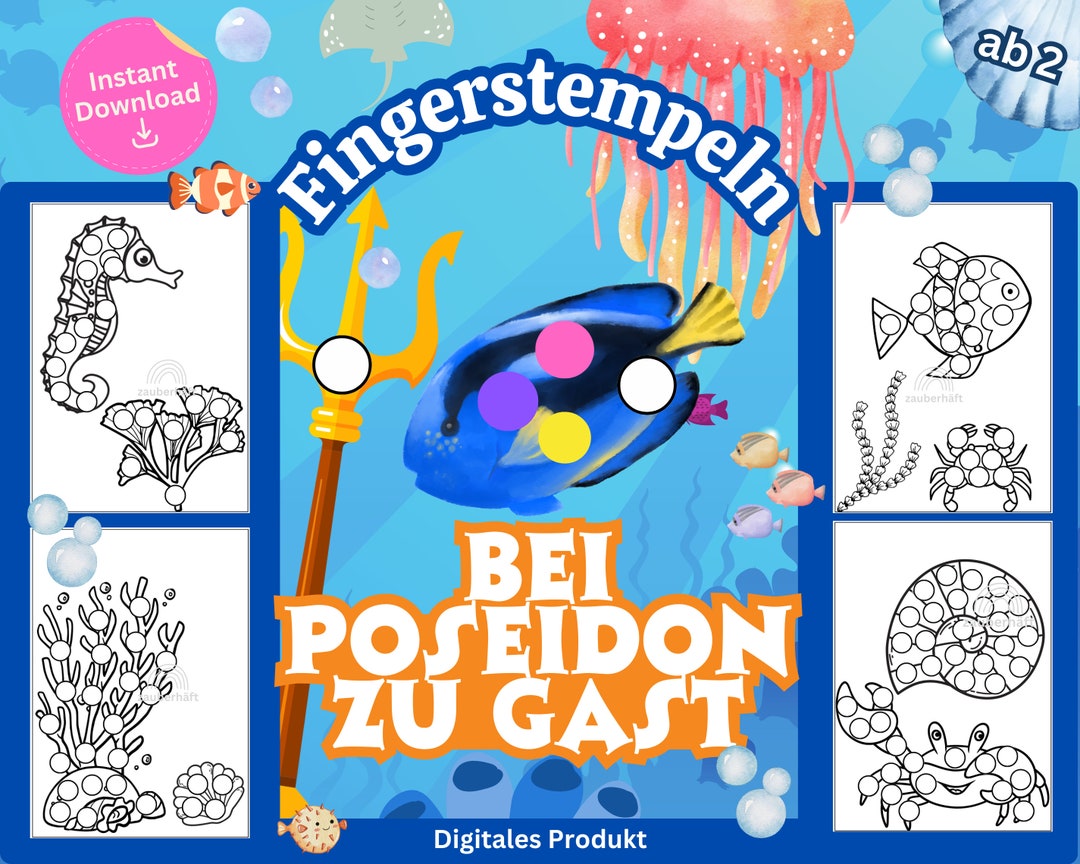 Finger Stamping Coloring Book Coloring Templates Point Markers Etsy