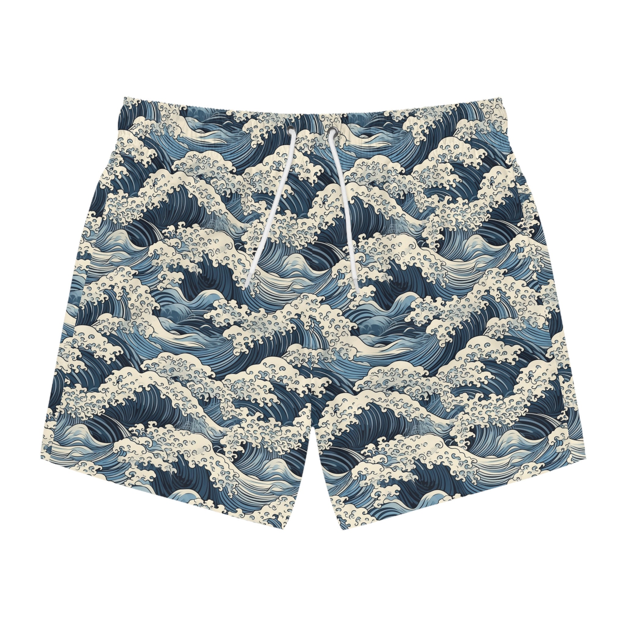 Swim Trunks Eternal Waves Edo Period Design Swim Shorts Swimming Fashion  Men's Swimwear Japan Custom Designer Taifun 