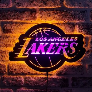 LOS ANGELES LAKERS NEON LIGHT SIGN LED KOBE BRYANT HOME ROOM DECOR SPORTS  GIFT