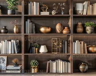 Contemporary Modern Office Zoom Background | Office Bookshelf Background | Virtual Background for Zoom/Video conferences/Streaming