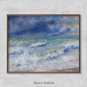 Seascape | Vintage European Landscape Painting | Antique Wall Deco | Ocean Waves Art | Nautical Painting | PRINTABLE Digital Download