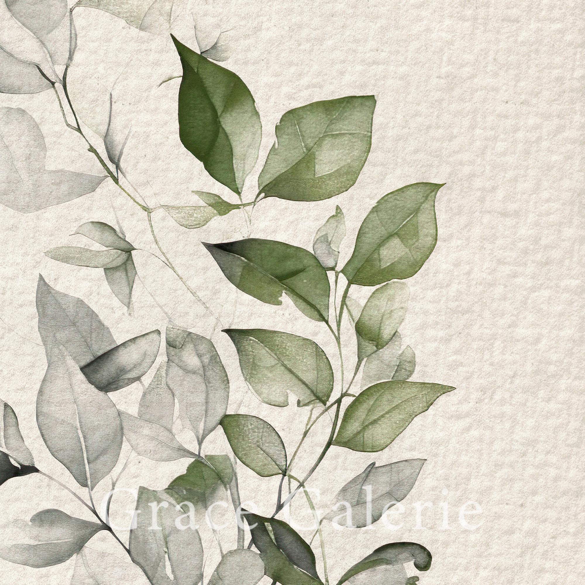 Gallery Set of 3 | Botanical Gallery Wall Print SET | Green Leaves Art ...