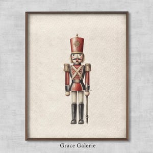 Nutcracker Christmas Print | Winter House Deco | Christmas Vintage Style Print | Neutral Holiday Art | Holiday X&#39;mas Deco | Printable Art