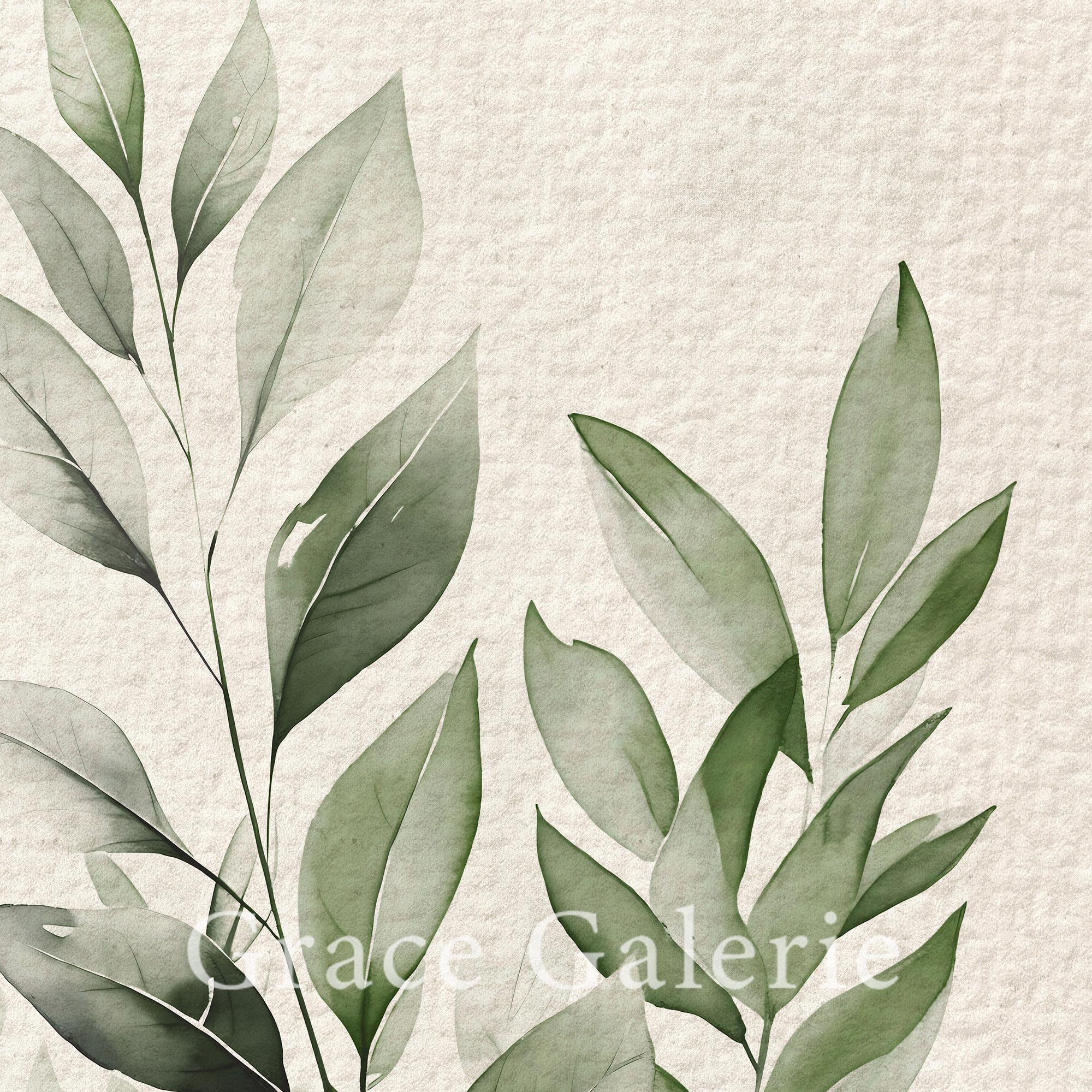 Gallery Set of 3 | Botanical Gallery Wall Print SET | Green Leaves Art ...