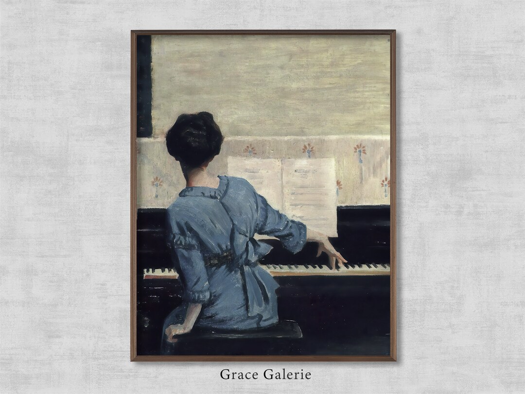 The Key Note | Vintage Painting | Antique Wall Deco | Piano Art Print ...