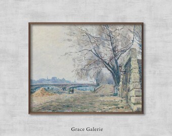 Le Pont De Solférino | Vintage European Landscape Painting | Antique Wall Deco | French Country Art | PRINTABLE Digital Download
