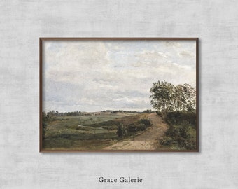 PRINTABLE Landscape Art | Vintage Print Country Landscape Painting | Digital Download