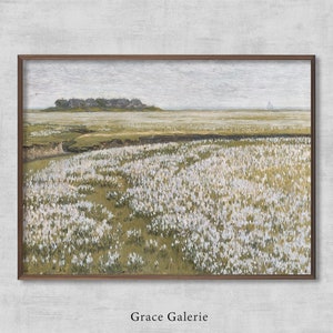 Spring Meadow Painting | Vintage Landscape Print | Country Field PRINTABLE Digital Download