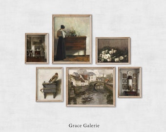 Vintage European Gallery Wall Print | Set of 6 | Vintage Dining Room Home Decor | PRINTABLE