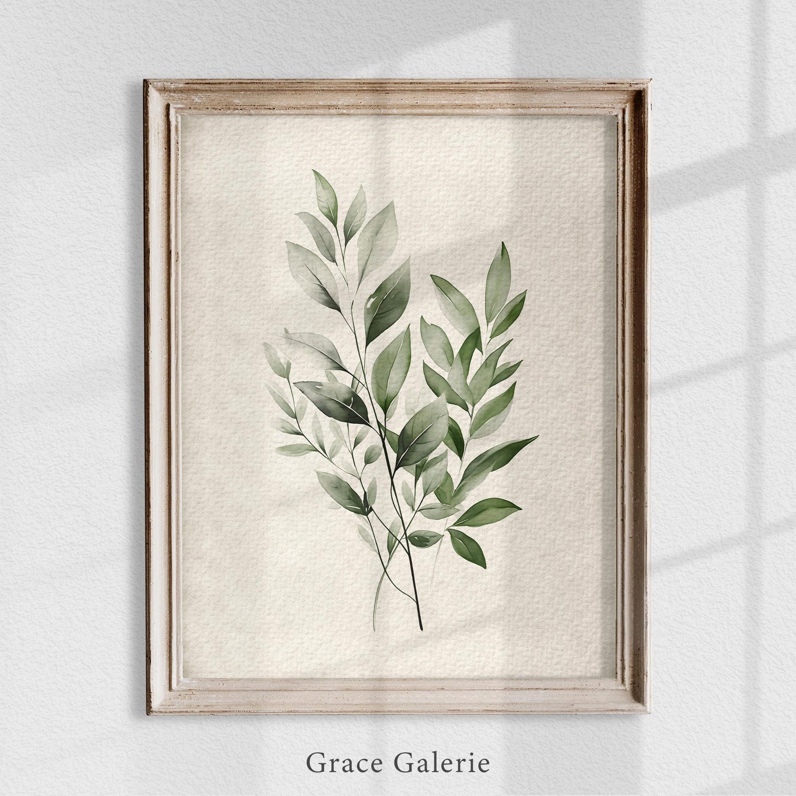 Gallery Set of 3 | Botanical Gallery Wall Print SET | Green Leaves Art ...
