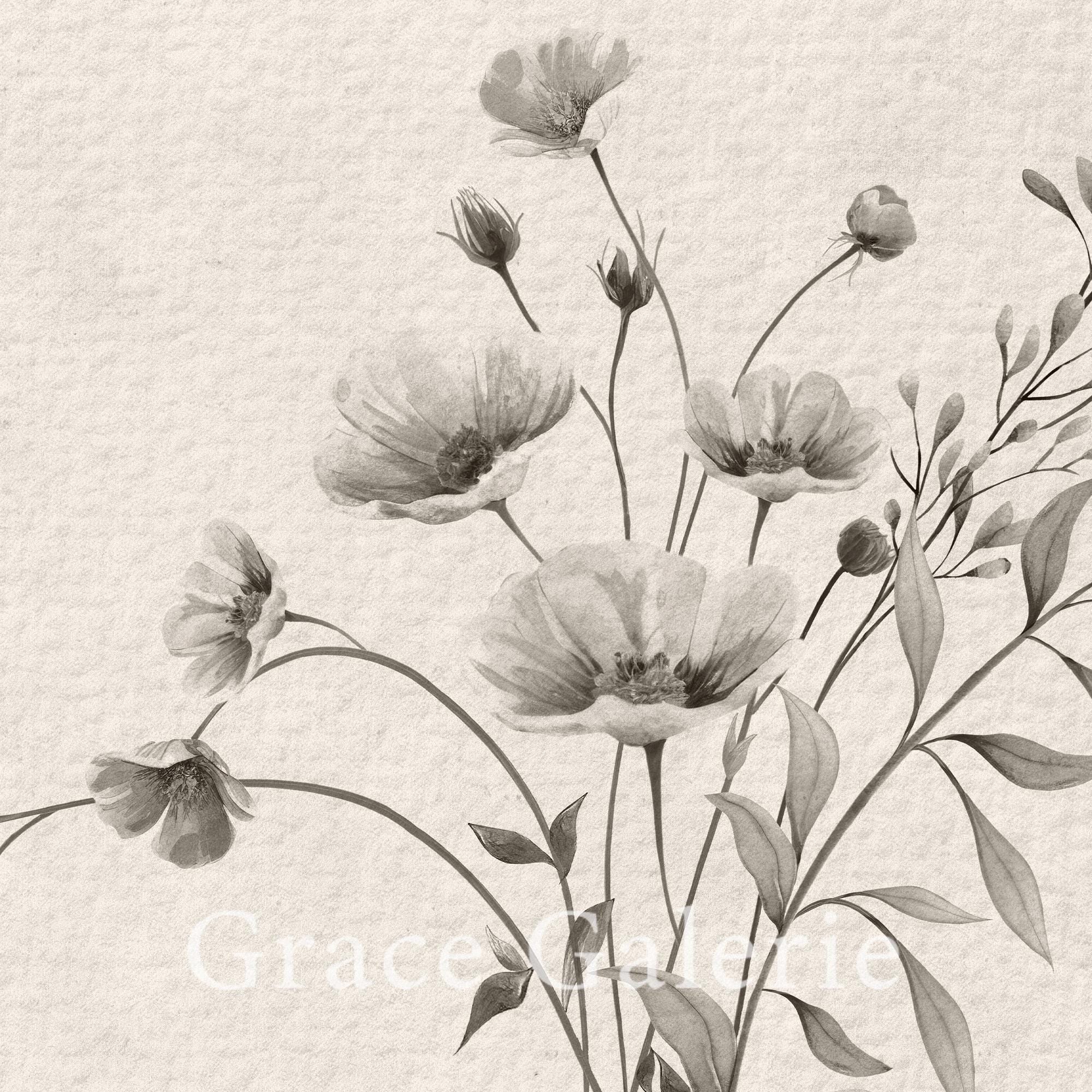 Gallery Set of 3 | Black and White Botanical Wall Art | Minimalist Wall ...