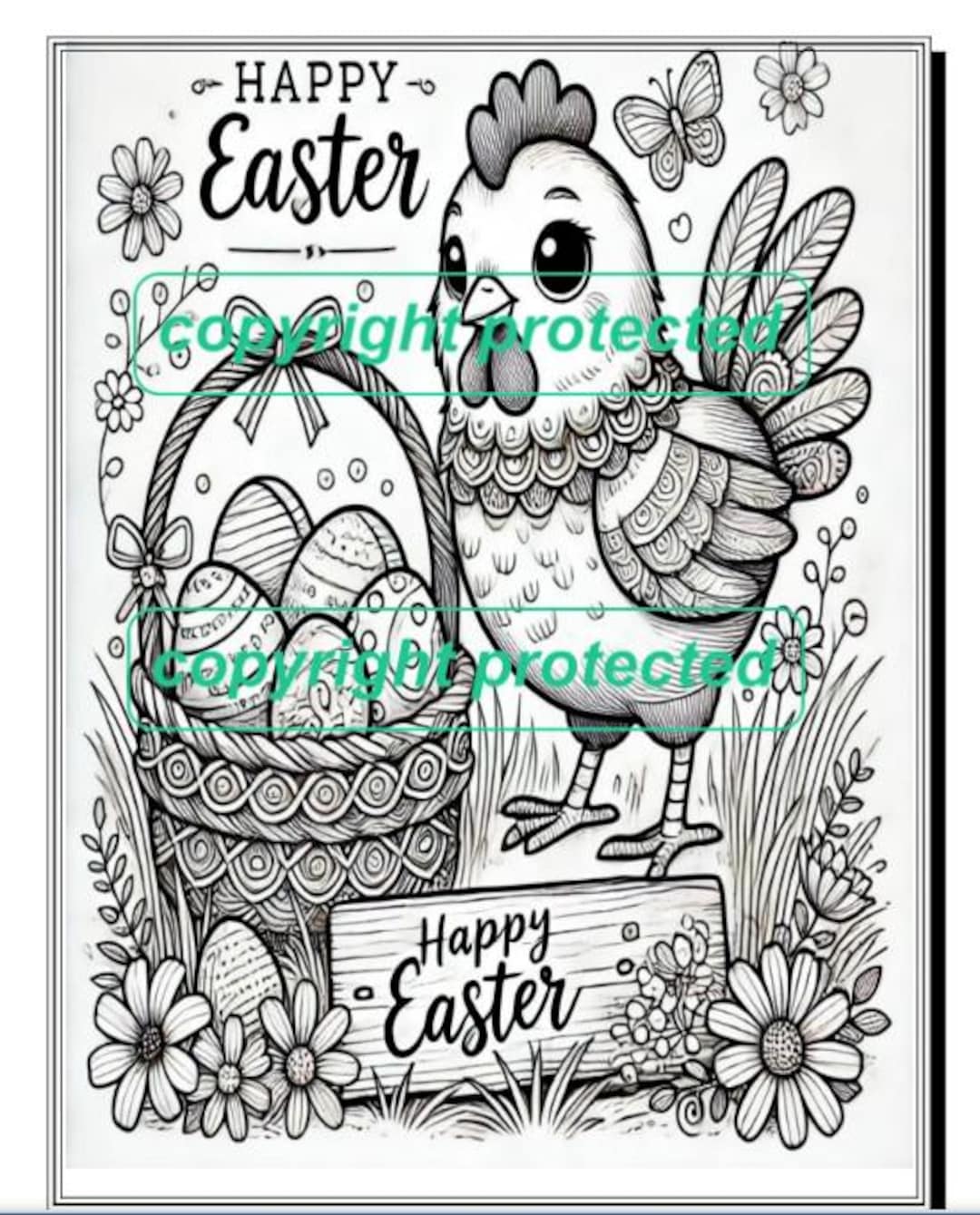 Easter Coloring Book 10 Pages -digital Download - Etsy