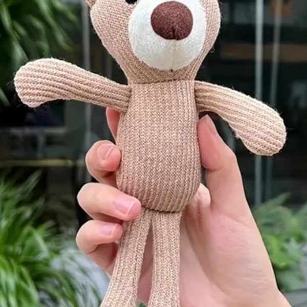 Cute Little Brown Teddy Bear Plush Toy for Small Dogs