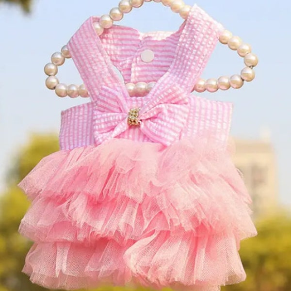 SALE !!! Adorable Pink Gingham Dress for You Special Little Pup