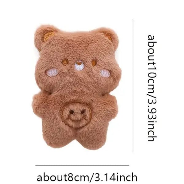 Tiny Brown Teddy Bear Toy for Small Dogs