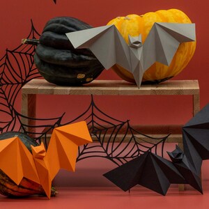Bat SVG 3D Halloween Papercraft Low Poly - Cricut, Silhouette, Brother image 2