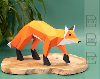 Fox - 3D plotter file - SVG, DXF, PDF - For Cricut, Silhouette and Brother cutting plotters