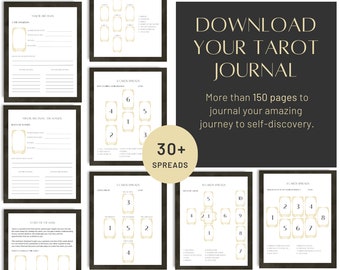 Tarot Journal : 150+ Pages Printable Tarot Journal. Daily Card Reading, Tarot Spreads & Tarot Arcanas. Tarot Deck Notebook. Tarot Journaling