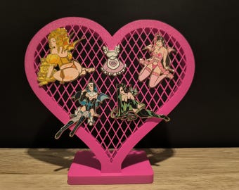 Heart-Shaped Enamel Pin Holder