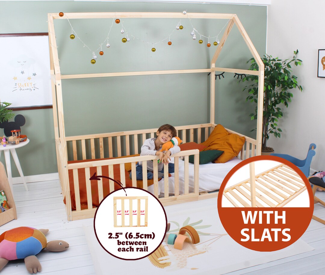 Montessori Floor Bed Housewood Bed Frametoddler Floor Bed Etsy