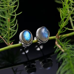 Labradorite brincos delicados aurora pedra brincos preto moonstone cristais brinco 925 prata esterlina minimalista jóias atacado