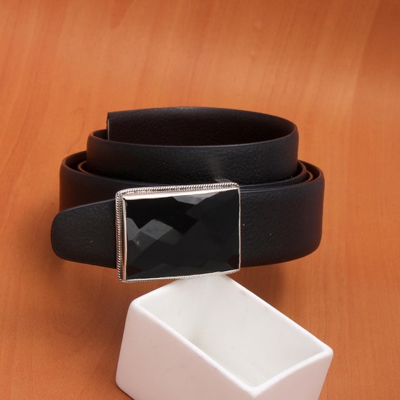 AAA+ Black Onyx Gemstone Buckle, Luxury Belt for Men  display picture 3