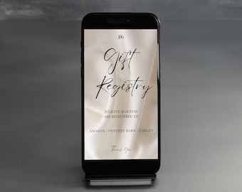 Electronic Wedding Gift Registry Template (Canva Editable)