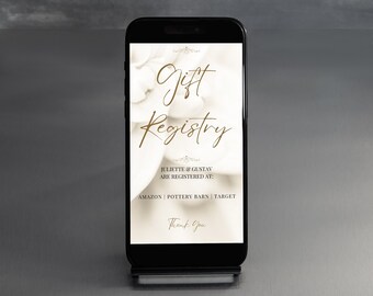 Electronic Wedding Gift Registry, Canva Template (Digital Download)